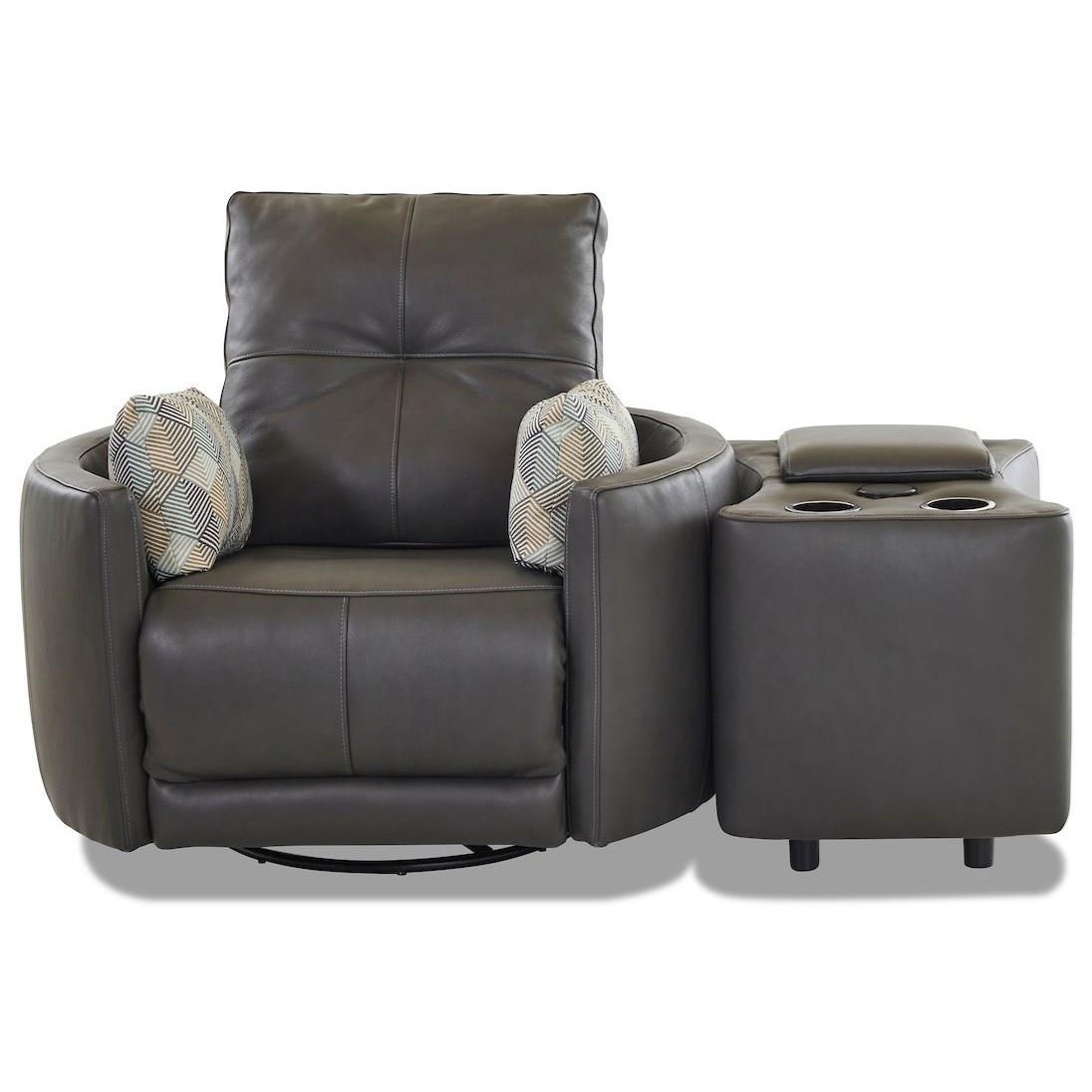 Klaussner Waterloo Reclining Swivel Chair | Sheely's Furniture